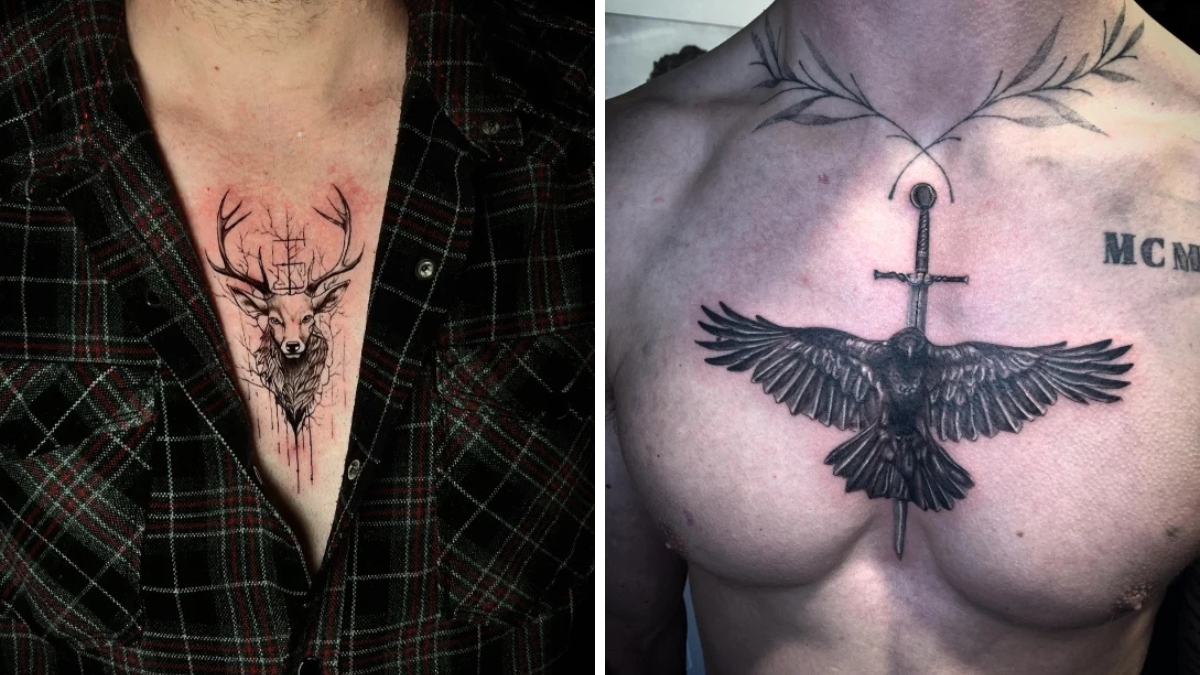 17 Sternum & Upper Chest Tattoos for Men Built Different