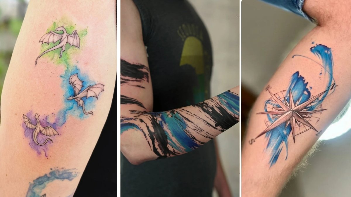 20 Watercolour Tattoos For Men That Break Every Rule Beautifully