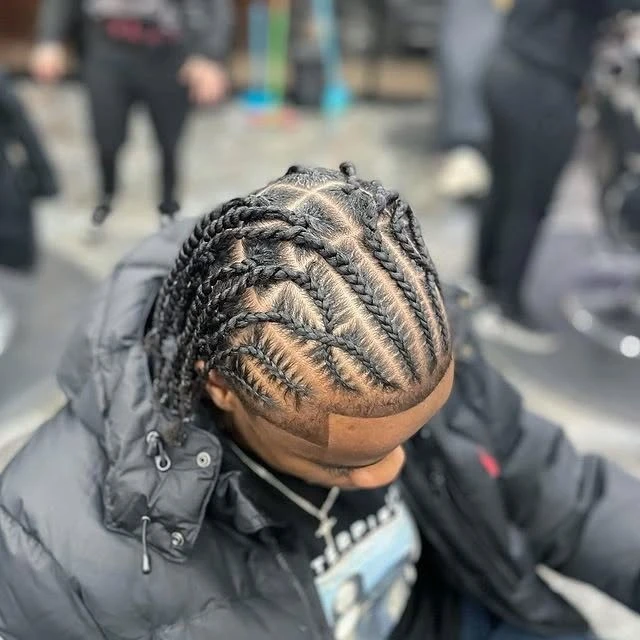 Angled Cornrow Twists with Precision Parting