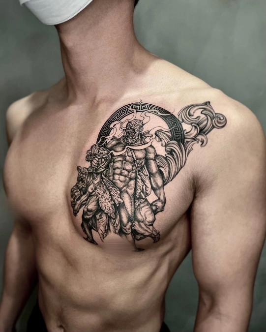 Asymmetrical Classical Mythology Pectoral Panel