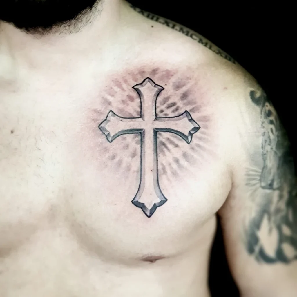 Beveled Cross With Soft Light Rays