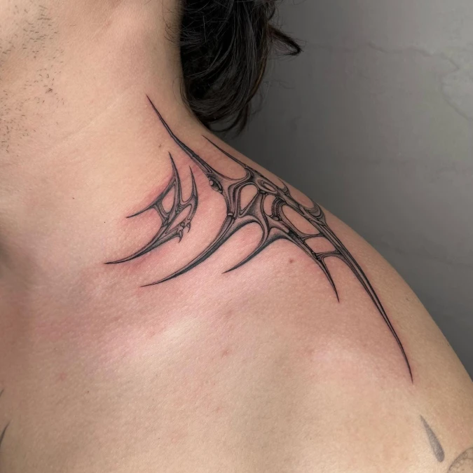 Biomechanical Alien Tech Collarbone Detail