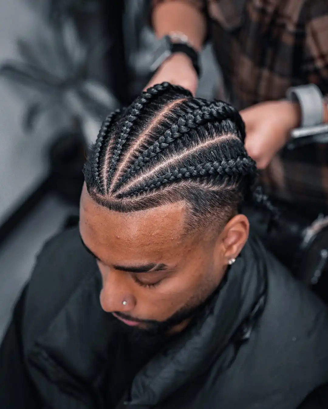 Bold Diagonal Cornrows