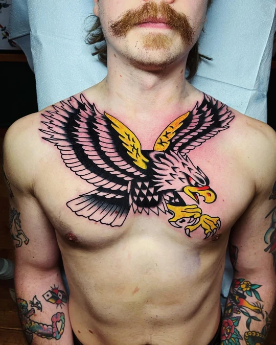 Bold Traditional Eagle With Bright Yellow Accents