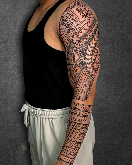 Bold Tribal Geometry And Crisp Linework