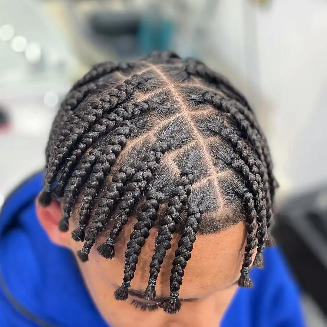 Box Braids with Defined Partings