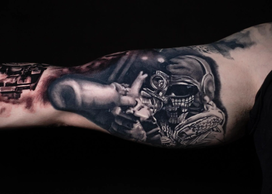 Cinematic Tactical Skull Portrait