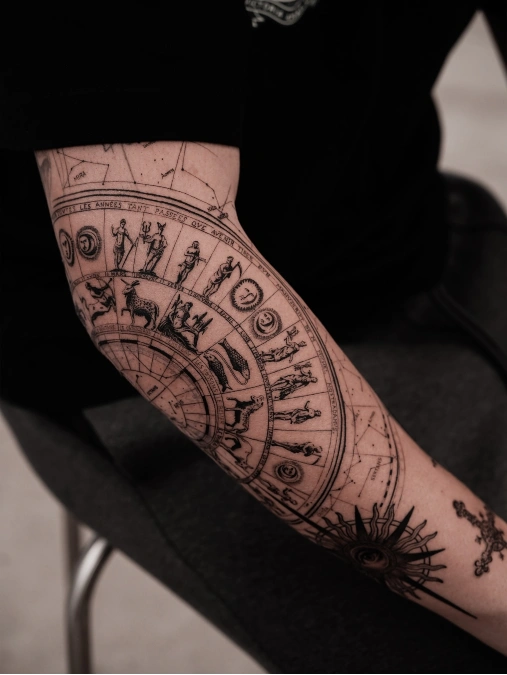Circular Zodiac And Fine Line Geometry