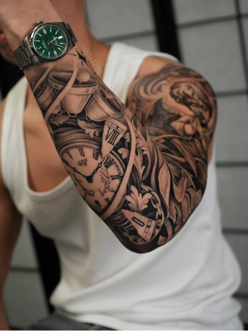 Classic Timepiece And Sculptural Shading