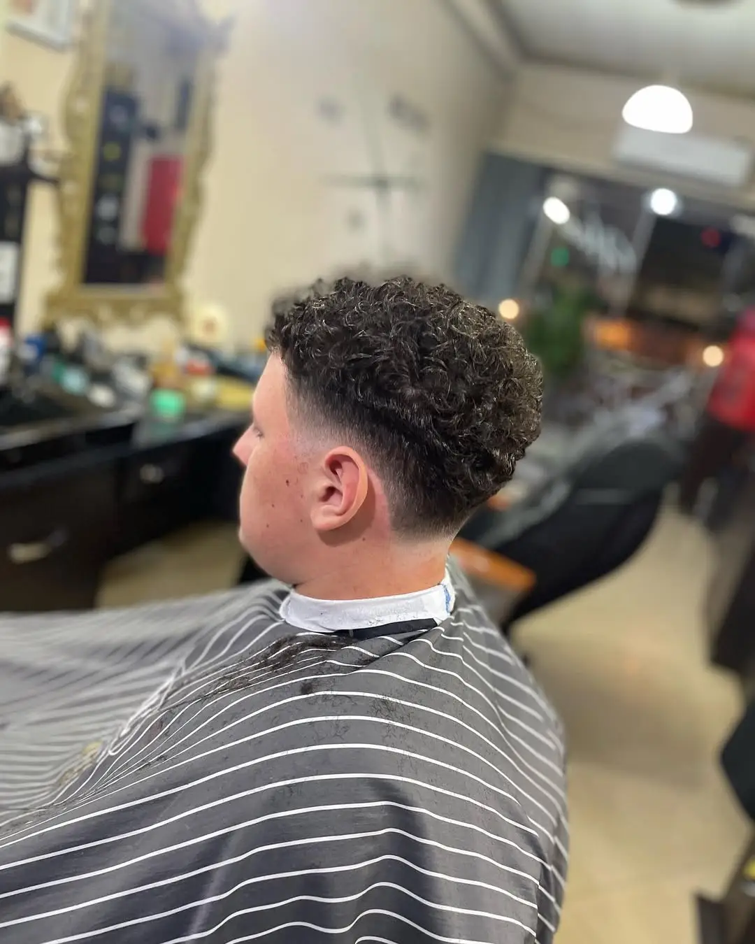 Clean Curly Top with Low Fade