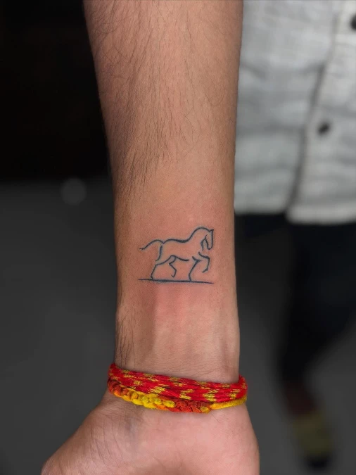 Continuous Line Horse Silhouette
