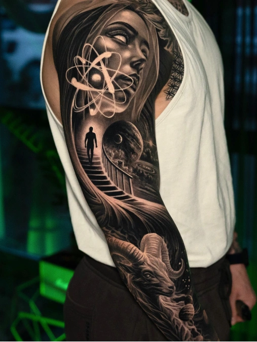 Cosmic Stairway And Glowing Portrait Sleeve
