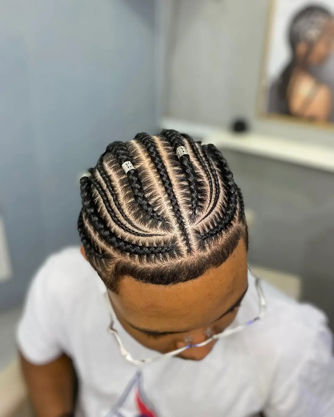 Crown Cornrows with Accent Beads