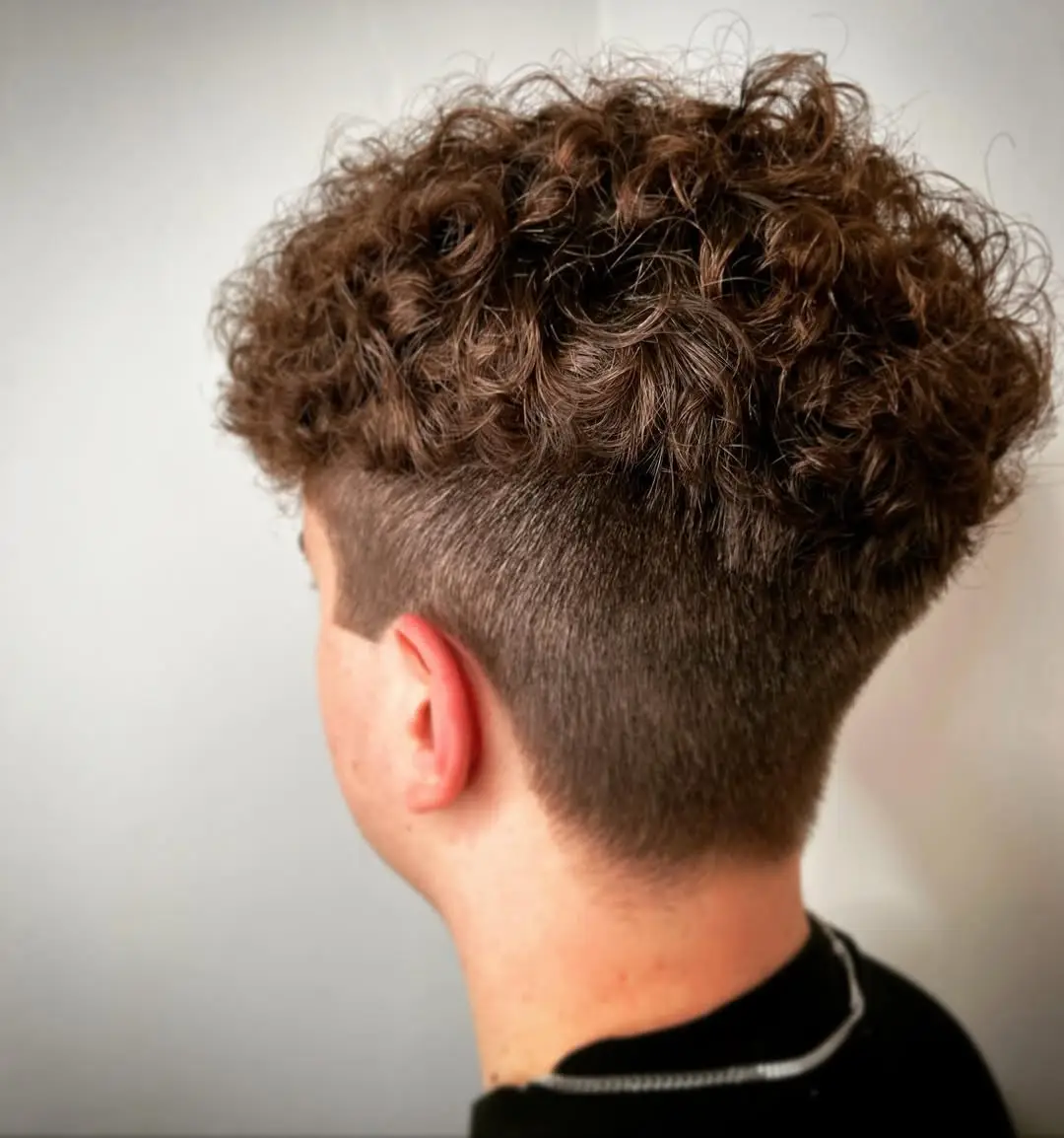 Curly Crop with Undercut and Tapered Nape