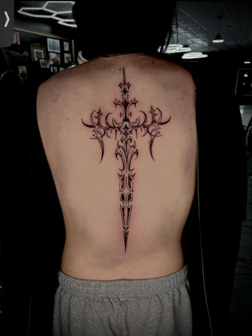 Dark Gothic Ironwork Spine Cross