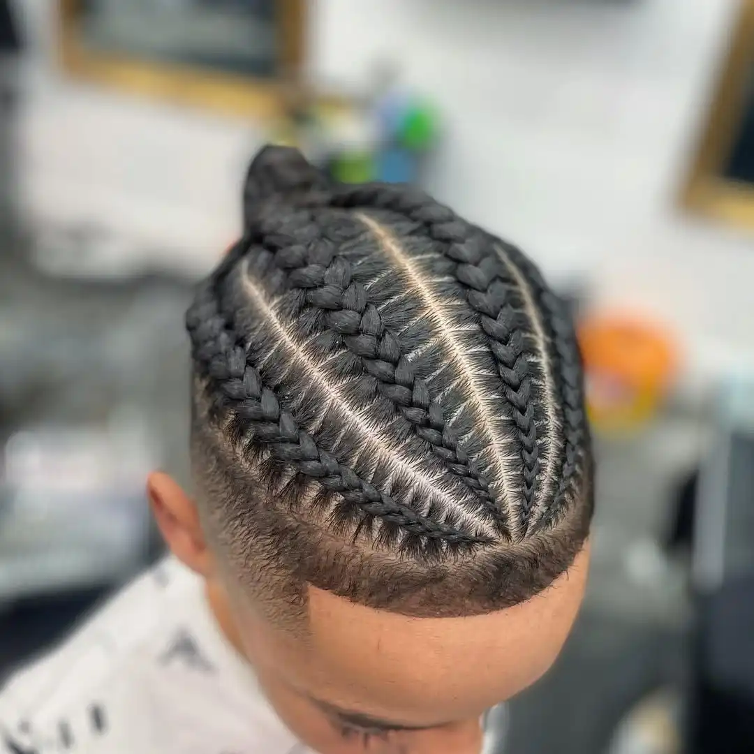 Diagonal Crown Braids