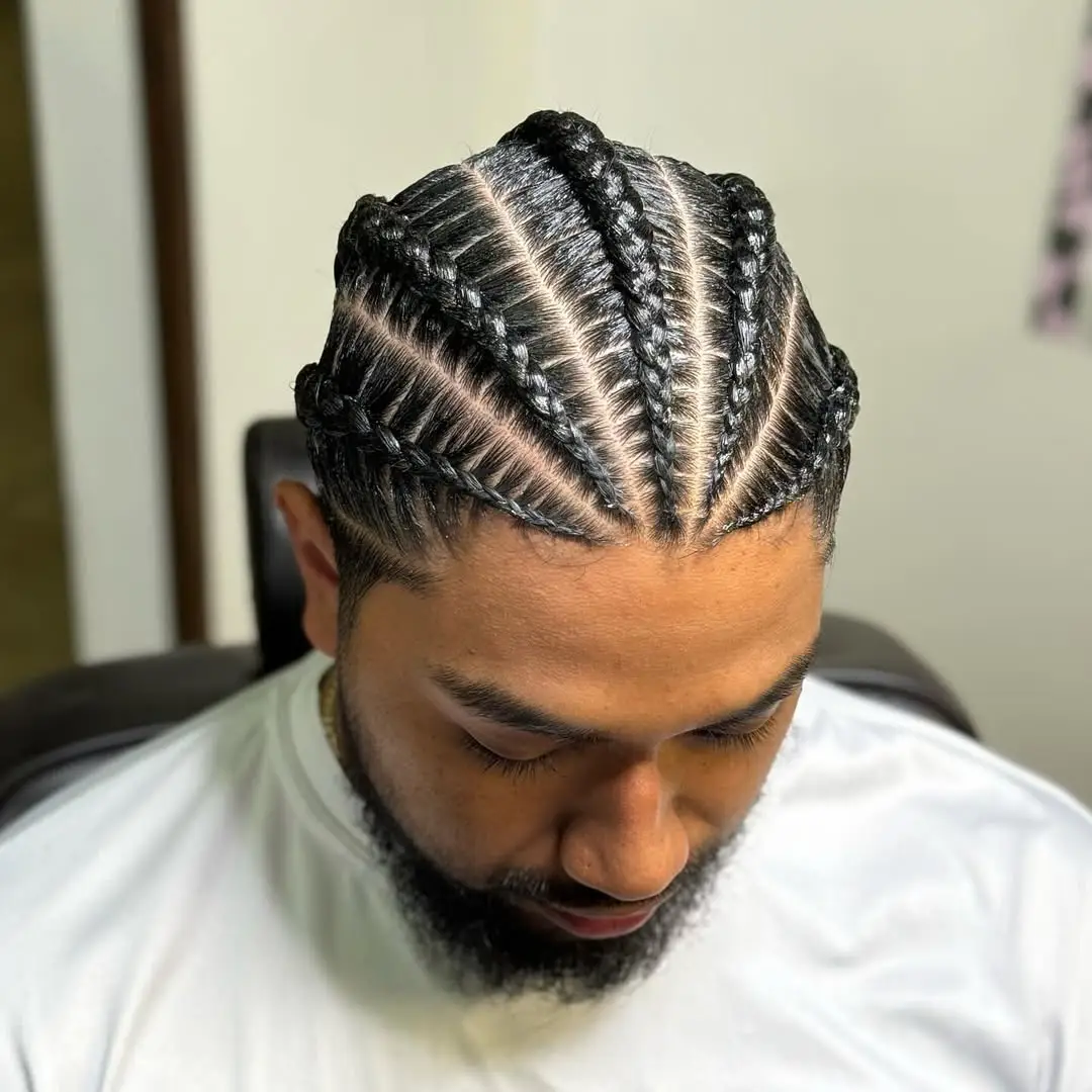 Dynamic Cornrows with Tapered Sides