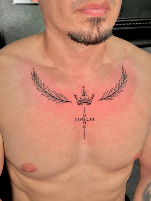 Family Faith Cross With Crown and Laurel