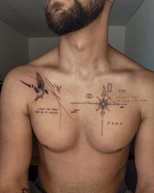 Fine Line Geometry and Crisp Typography