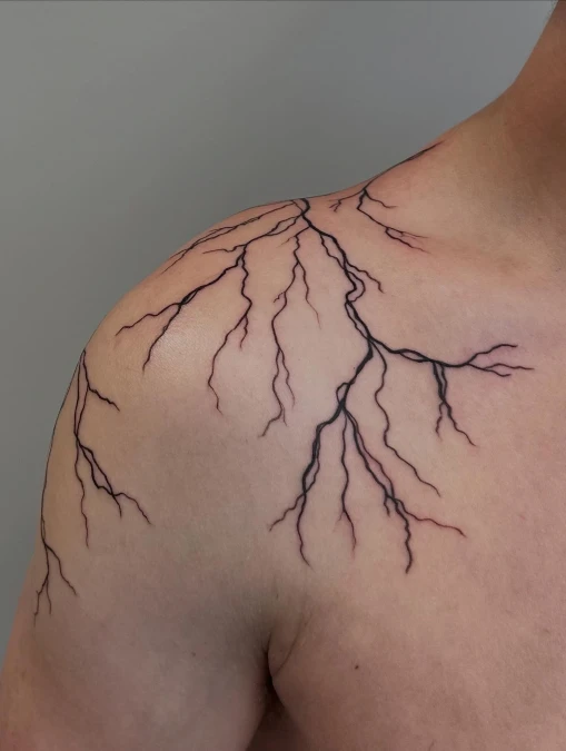 Fine Line Lightning Branch Shoulder Wrap