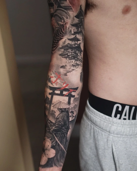 Foggy Pagoda And Wandering Samurai Sleeve