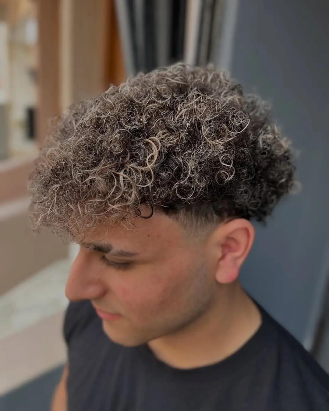 Frosted Curls with a Low Fade