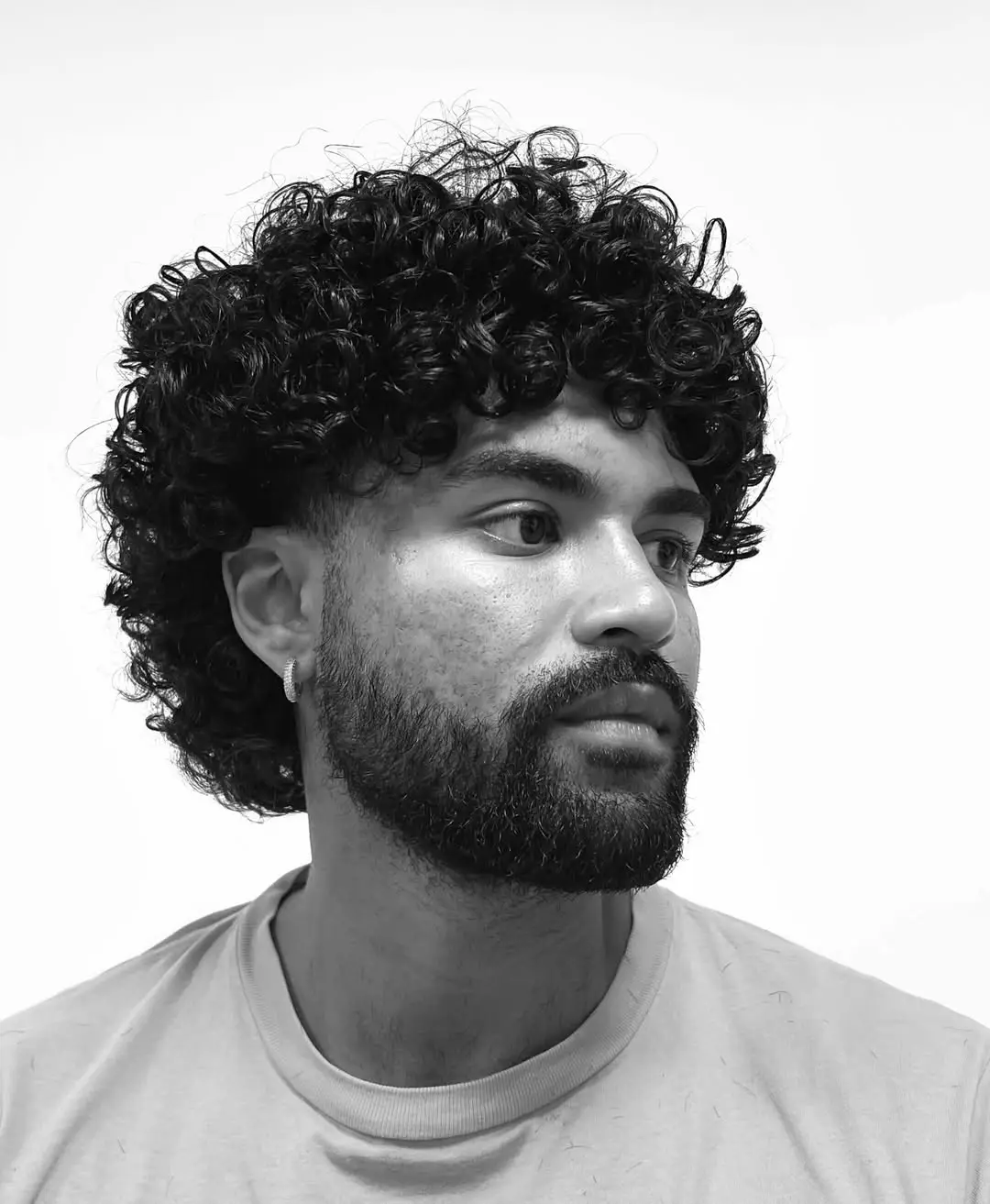 Full Curly Top with Subtle Fade