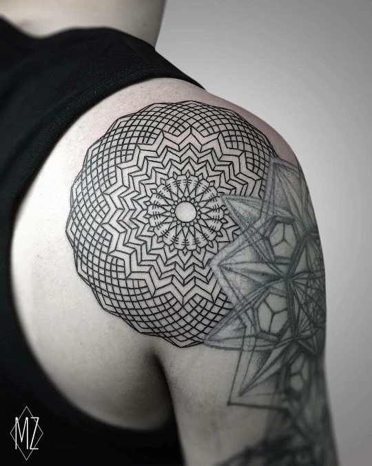 Geometric Mandala Shoulder Cap