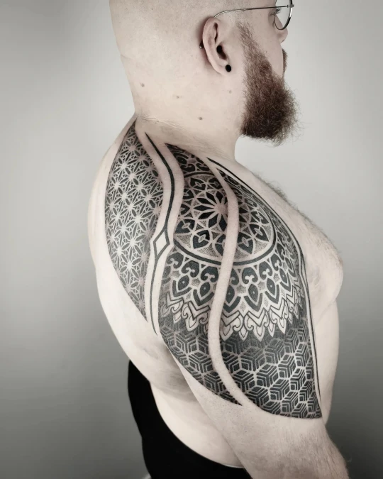 Geometric Mandala Shoulder and Sleeve