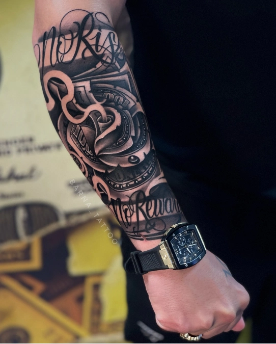 Heavy Chicano Script And Folded Currency Realism