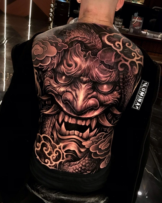 Heavy Contrast Japanese Hannya Mask