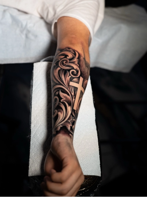 Heavy Ornate Filigree And Negative Space Cross