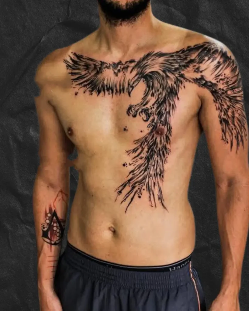 Intricate Avian Ink Claiming the Collarbone