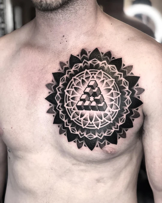 Isometric Geometric Mandala Chest Anchor
