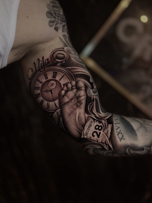 Layered Heirloom Pocket Watch and Print