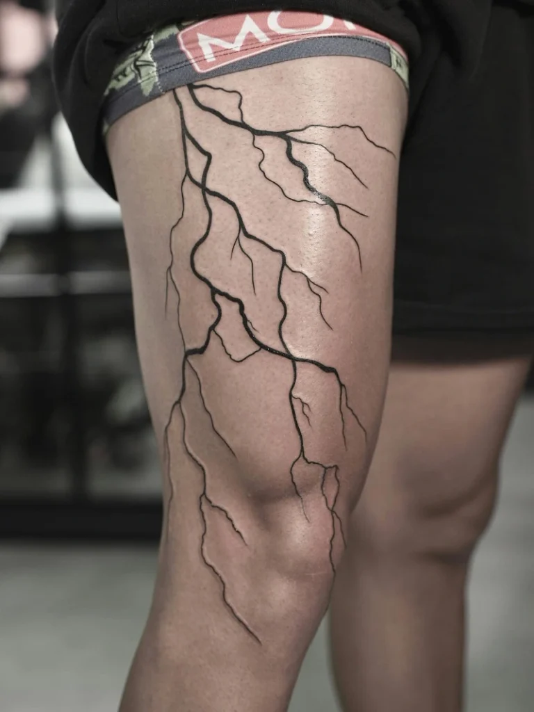 Minimalist Black Ink Lightning Bolt