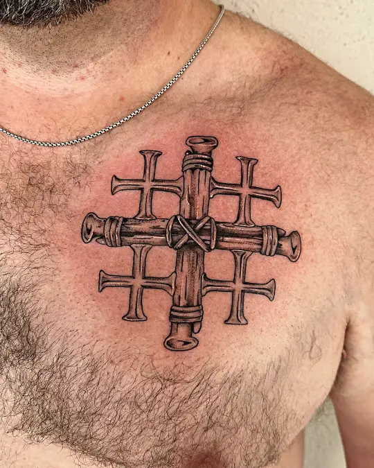 Nail Built Jerusalem Cross