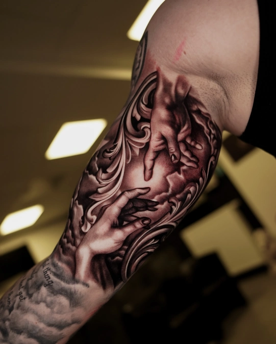 Ornate Filigree Framed Hands