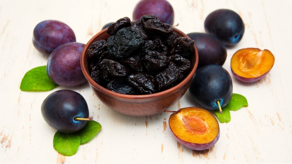 Prunes (12g fiber per cup)