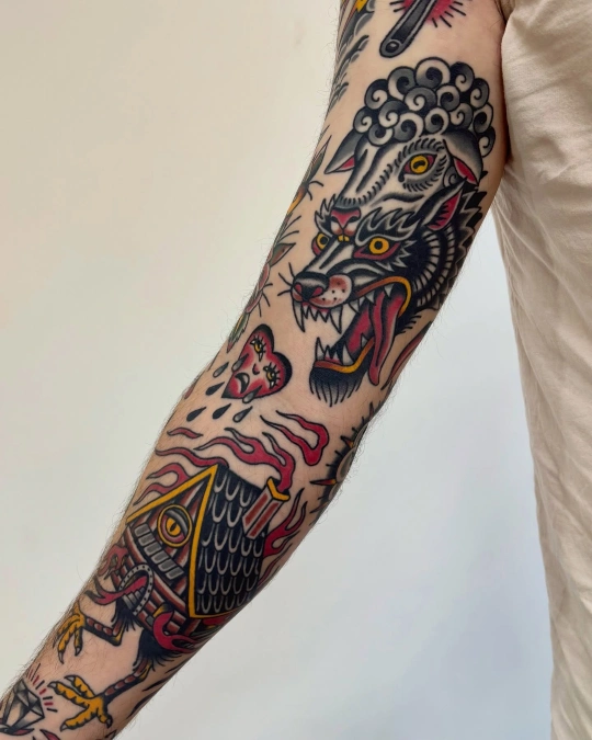 Saturated Color Patchwork And Folklore Motifs