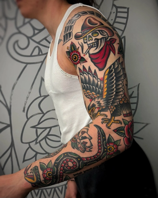 Saturated Primary Colors And Stacked Western Motifs