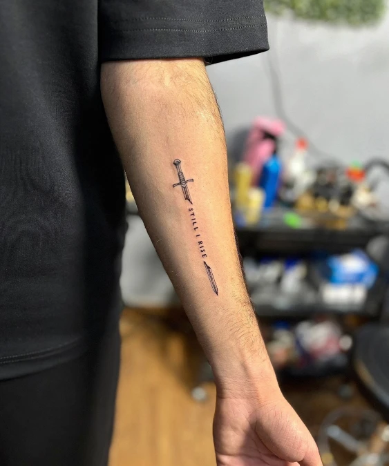 Sliced Dagger And Text Motif