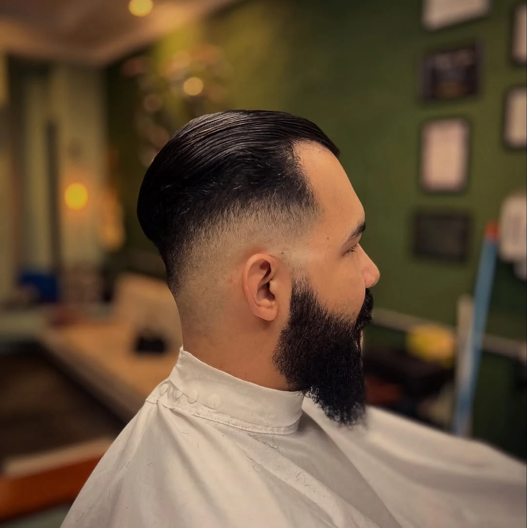 Slicked Back with Full Beard