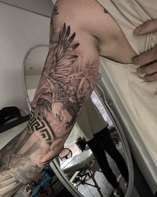 Structural Eagle and Greek Key Border