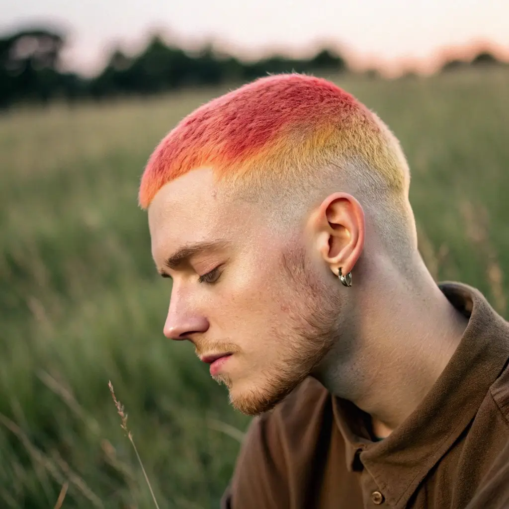 Sunset Ombre Buzz Cut