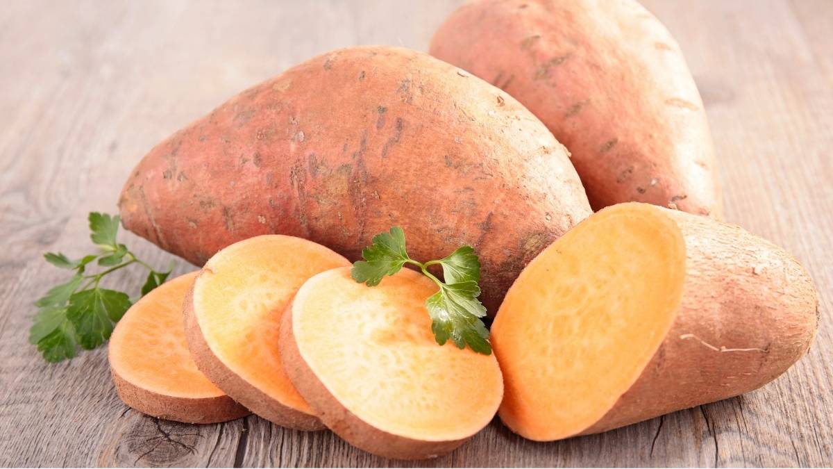 Sweet Potatoes (4g fiber per medium potato)