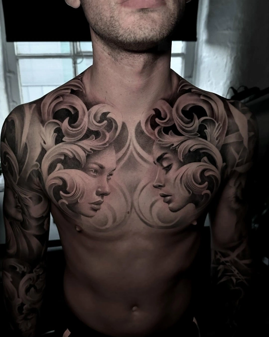 Symmetrical Classical Portraits With Dark Shading