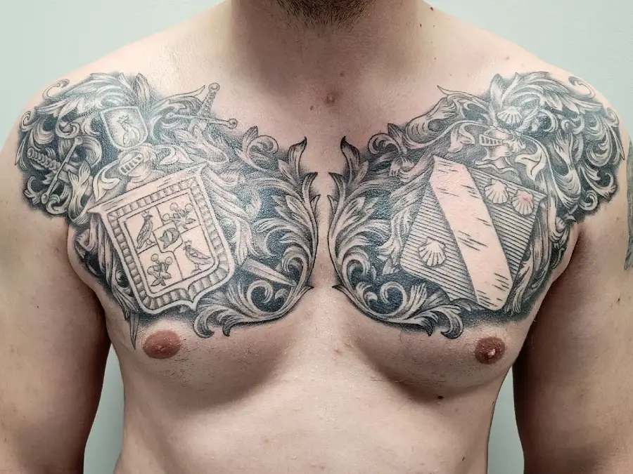 Symmetrical Heraldic Crest Pectoral Panels