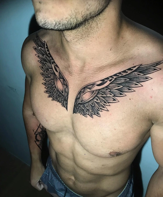 Symmetrical Patterned Wings With Stippled Shading
