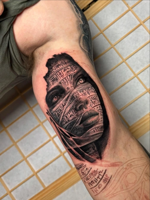 Textured Hieroglyph Portrait